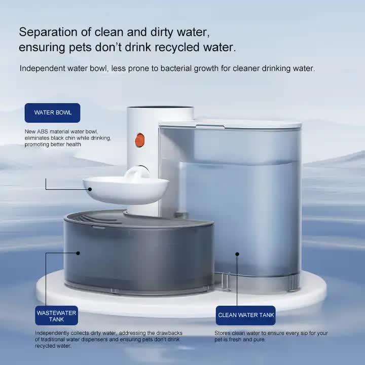 Smart Pet Water Dispenser - Tilted Design, Fresh Water Supply, Automatic Water Bowl for Cats and Dogs V888-ELOSUNG10163