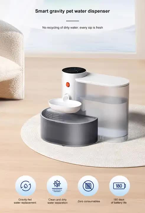 Smart Pet Water Dispenser - Tilted Design, Fresh Water Supply, Automatic Water Bowl for Cats and Dogs V888-ELOSUNG10163