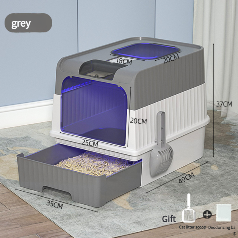 Automatic UV Sterilizing Cat Litter Box -Enclosed Design, Odor Control, and UV Germicidal Technology V888-ELOSUNG10169