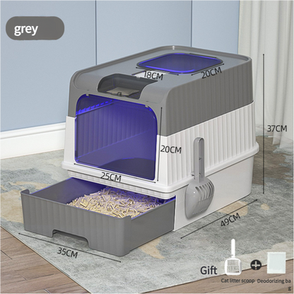 Automatic UV Sterilizing Cat Litter Box -Enclosed Design, Odor Control, and UV Germicidal Technology V888-ELOSUNG10169
