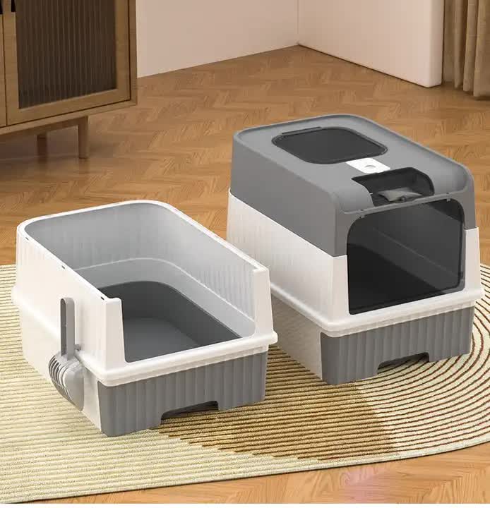 Large Enclosed Cat Litter Box with Drawer and Scoop - Odor Control, Removable Tray, Easy Clean Design V888-ELOSUNG10170