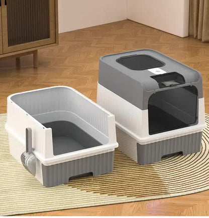 Large Enclosed Cat Litter Box with Drawer and Scoop - Odor Control, Removable Tray, Easy Clean Design V888-ELOSUNG10170