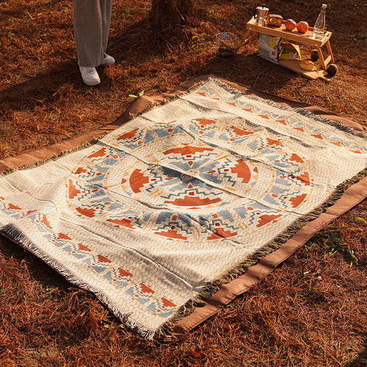 2pcs pack set 180*260cm Bohemian Picnic Blanket, Waterproof Camping Blanket, Outdoor Rug for Camping, Picnic, V888-ELOSUNG10339