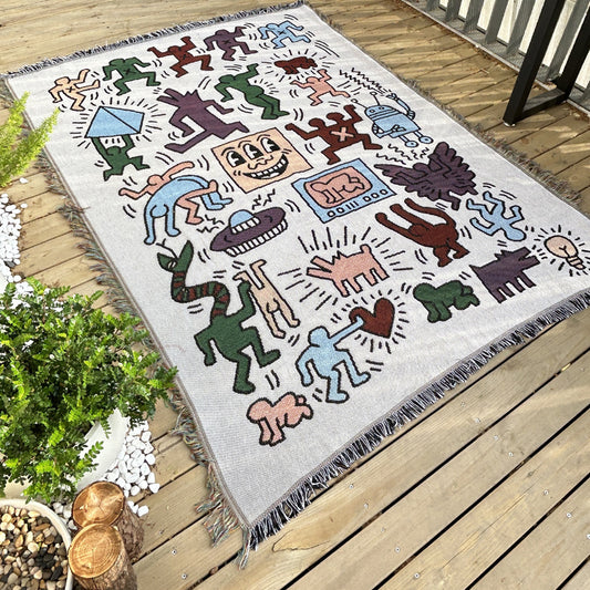 2pcs pack set 180*230cm Bohemian Picnic Blanket, Waterproof Camping Blanket, Outdoor Rug for Camping, Picnic, V888-ELOSUNG10348