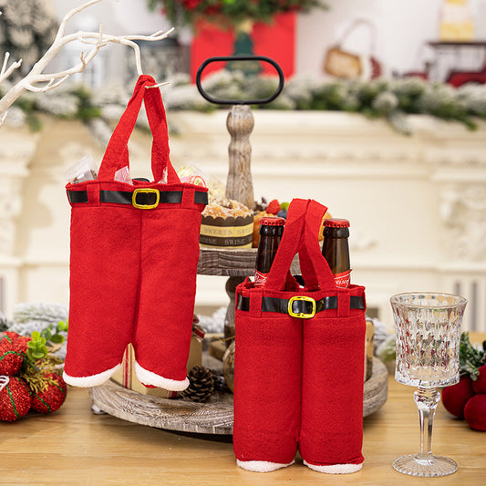 6pcs Big one Christmas Decoration Supplies, Christmas Pants, Gift Bags, Small Pants Candy Bags, Tote Bags, V888-ELOSUNG10359