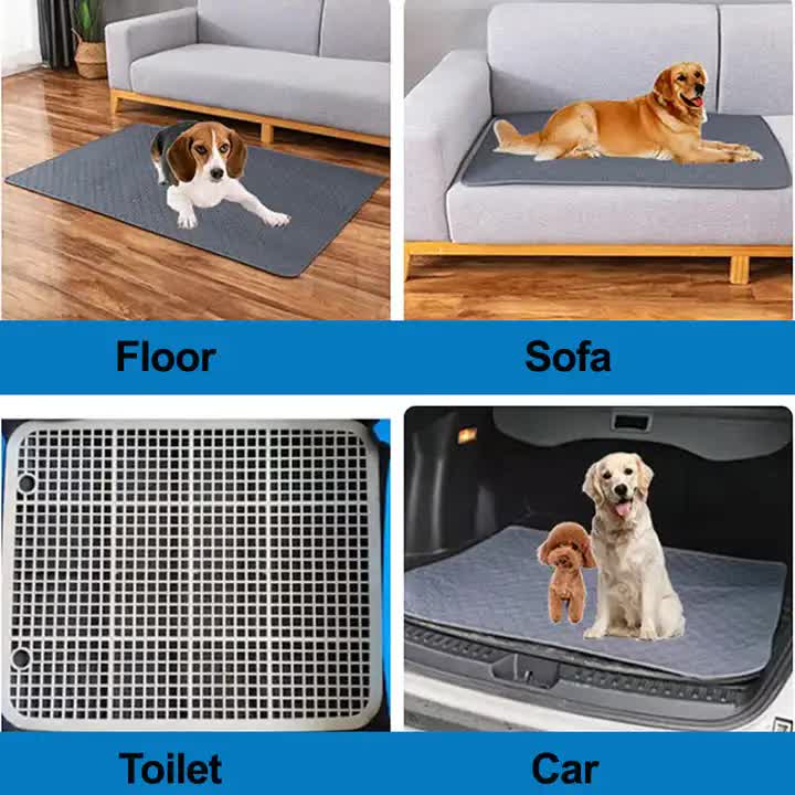 2 PCS Washable Waterproof Pet Pad -Non-Slip, Absorbent, Reusable Mat for Dogs and Cats L(100*70cm) V888-ELOSUNG10424