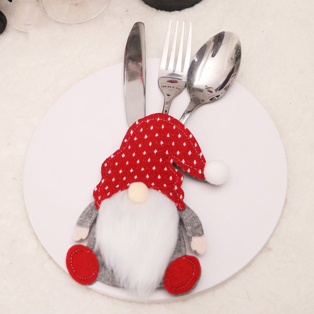 Christmas Gnome Cutlery Holder - Festive Silverware Bag for Holiday Table Decor 10 pieses V888-ELOSUNG10515