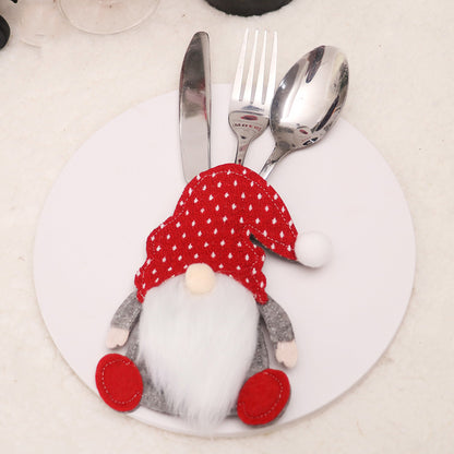 Christmas Gnome Cutlery Holder - Festive Silverware Bag for Holiday Table Decor 10 pieses V888-ELOSUNG10515