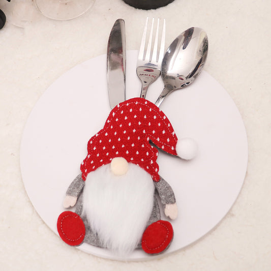 Christmas Gnome Cutlery Holder - Festive Silverware Bag for Holiday Table Decor 10 pieses V888-ELOSUNG10515
