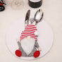 Christmas Gnome Cutlery Holder - Red Striped Hat Silverware Pouch for Festive Table Decor 10 pieces V888-ELOSUNG10516