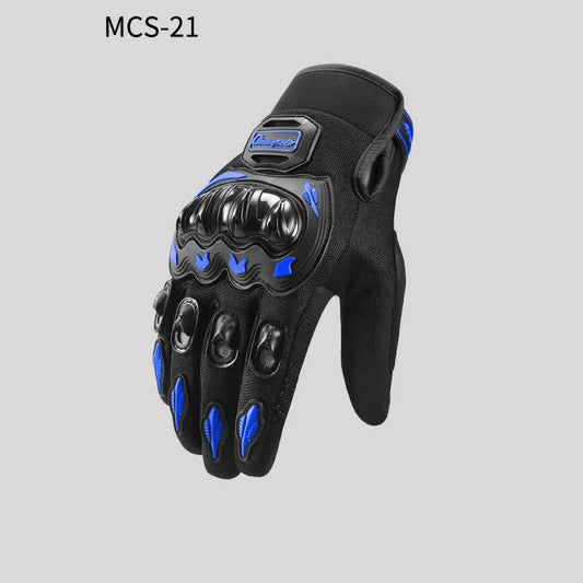 High-Performance Motorcycle Riding Gloves with Hard Knuckle Protection - Anti-Slip, Touchscreen Compatible, V888-ELOSUNG10563
