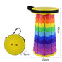 Rainbow Telescopic Stool - Collapsible, Portable, Foldable, and Adjustable Compact Chair (Yellow-Top) V888-ELOSUNG10707