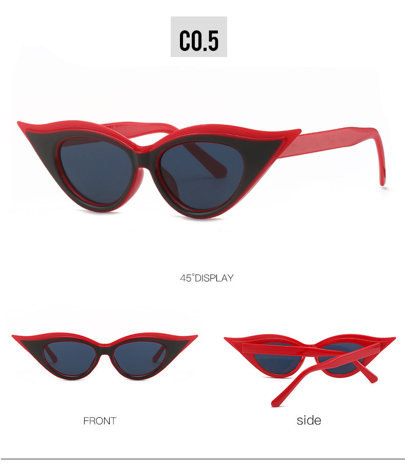 Retro Cat-Eye Sunglasses - Stylish Red Vintage Frames for Women V888-ELOSUNG10714