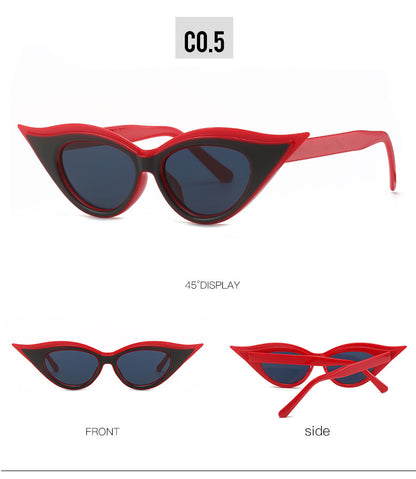 Retro Cat-Eye Sunglasses - Stylish Red Vintage Frames for Women V888-ELOSUNG10714