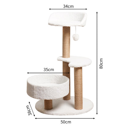 Modern Cat Tree Tower with Scratching Posts and Cozy Perches (50x38x80 cm) V888-ELOSUNG10729