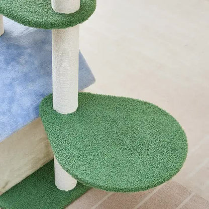 Floral Cat Tree with Cozy Hideaway and Scratching Posts (50x38x90 cm) V888-ELOSUNG10730