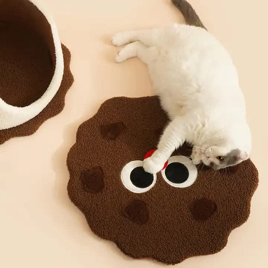 Adorable Cookie-Shaped Cat Bed - Cozy and Playful Pet Hideout (50x20 cm) V888-ELOSUNG10731