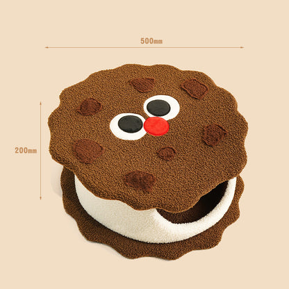 Adorable Cookie-Shaped Cat Bed - Cozy and Playful Pet Hideout (50x20 cm) V888-ELOSUNG10731