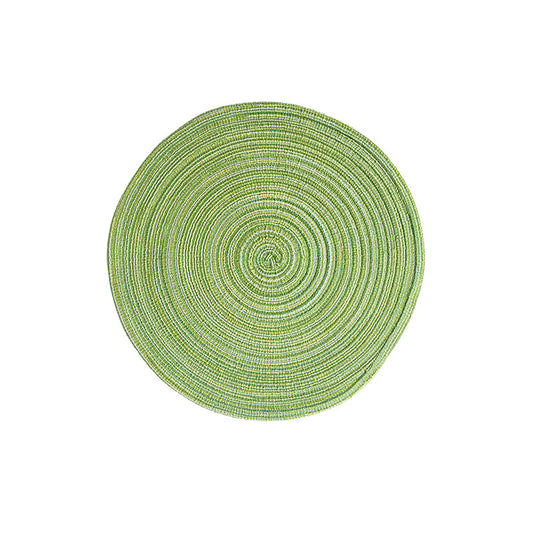 Round Woven Placemats -Colorful Braided Table Mats for Dining & Home Decor 18cm 10pcs Green V888-ELOSUNG10750