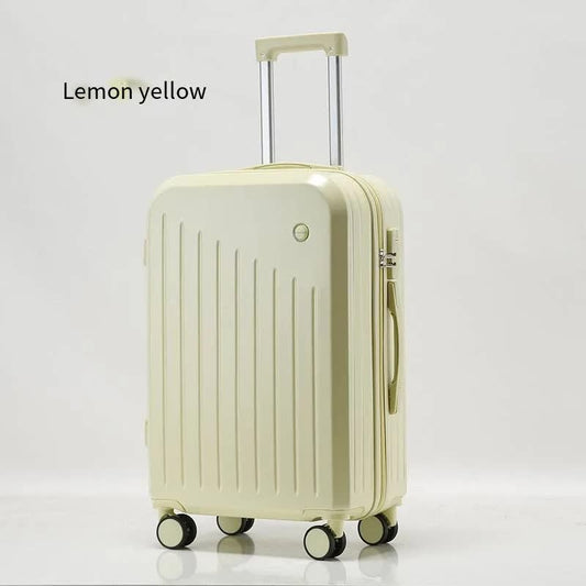 Smart Carry-On Luggage with Cup Holder & USB Charging Port - Yellow Color Spinner Suitcase for Travel V888-ELOSUNG10783