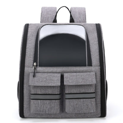 Grey Collapsible Pet Carrier Backpack with Trolley Sleeve V888-ELOSUNG10814