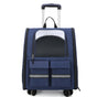 Blue 3-in-1 Pet Carrier: Rolling Backpack with Collapsible Design V888-ELOSUNG10820
