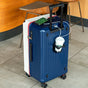 Smart Hard-Shell Luggage with USB Charging Port & Cup Holder - 20" Spinner Suitcase in Blue & White V888-ELOSUNG10838