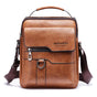 Men's Vintage Leather Shoulder Bag - Multi-Compartment Crossbody Messenger Bag 22cm(L)*8cm(W)*26cm(H)(Light V888-ELOSUNG10859