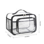 Clear PVC Tote Bag with Handle - Transparent Stadium-Approved Travel Organizer(Black) V888-ELOSUNG10901