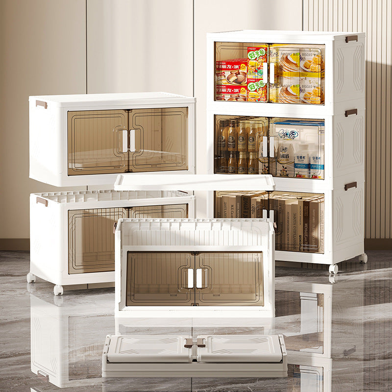 Stackable Storage Boxes with Transparent Doors - Modular Organizer for Home & Pantry 55*32*94cm (3 layer ) V888-ELOSUNG10911