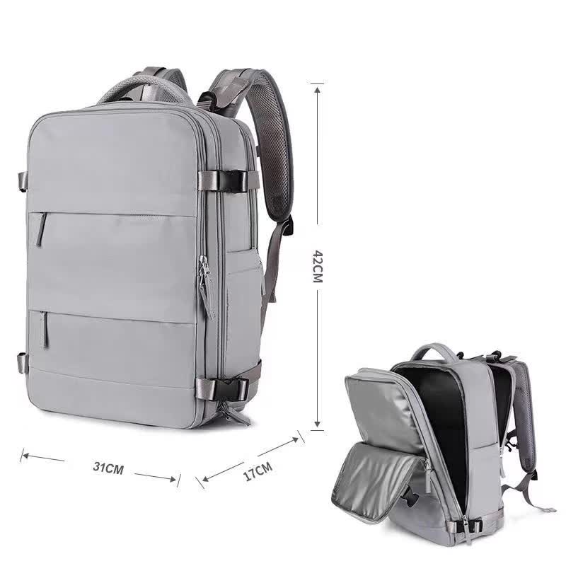 Multi-Compartment Travel Backpack with Shoe Storage and Wet-Dry Separation (Gray)31cm(L)*17cm(W)*42cm(H) V888-ELOSUNG10945
