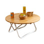 Portable Bamboo Folding Camping Table - Lightweight Round Table with Aluminum Alloy Frame for Outdoor V888-ELOSUNG1095