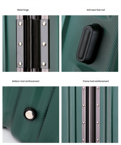 Aluminum Alloy Hard-Shell Suitcase with TSA Lock -20" Spinner Luggage in Blue V888-ELOSUNG11006