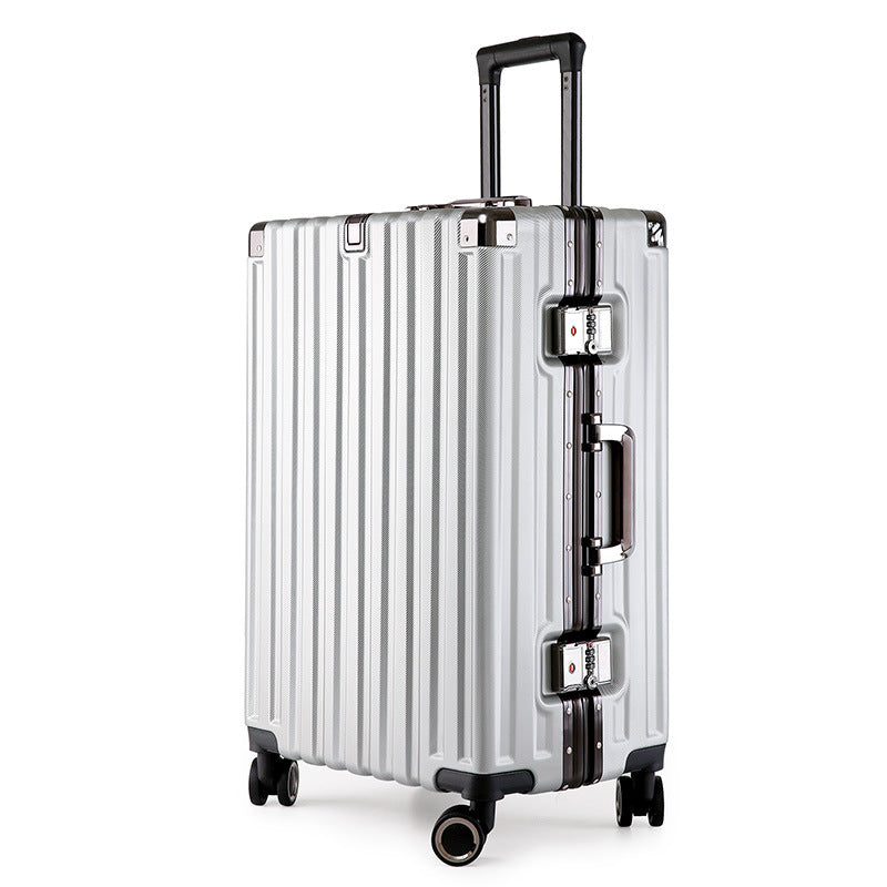 Aluminum Alloy Hard-Shell Suitcase with TSA Lock -22" Spinner Luggage in Silver V888-ELOSUNG11010