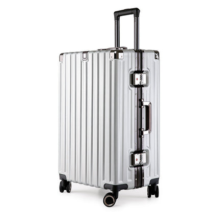 Aluminum Alloy Hard-Shell Suitcase with TSA Lock -22" Spinner Luggage in Silver V888-ELOSUNG11010