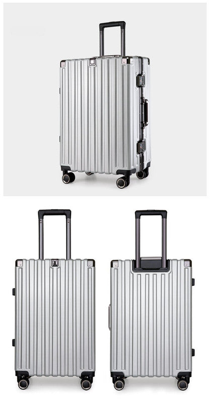 Aluminum Alloy Hard-Shell Suitcase with TSA Lock -22" Spinner Luggage in Silver V888-ELOSUNG11010