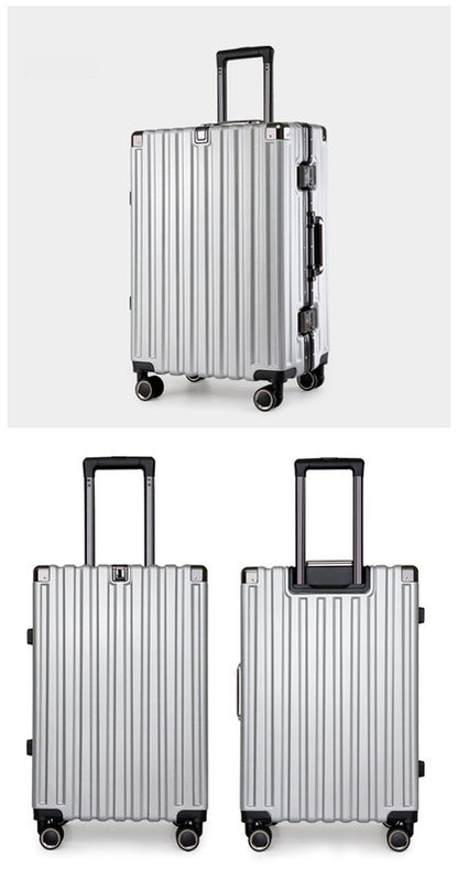 Aluminum Alloy Hard-Shell Suitcase with TSA Lock -22" Spinner Luggage in Silver V888-ELOSUNG11010