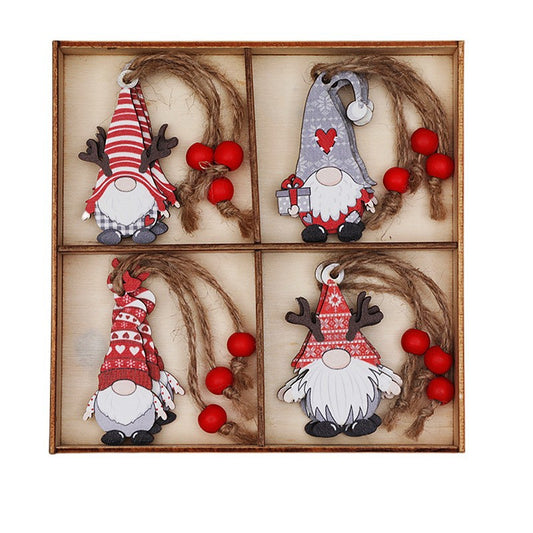 (2 set)Christmas Gnome Ornaments Set - Festive Wooden Decorations for Tree, Set of 12 V888-ELOSUNG11097