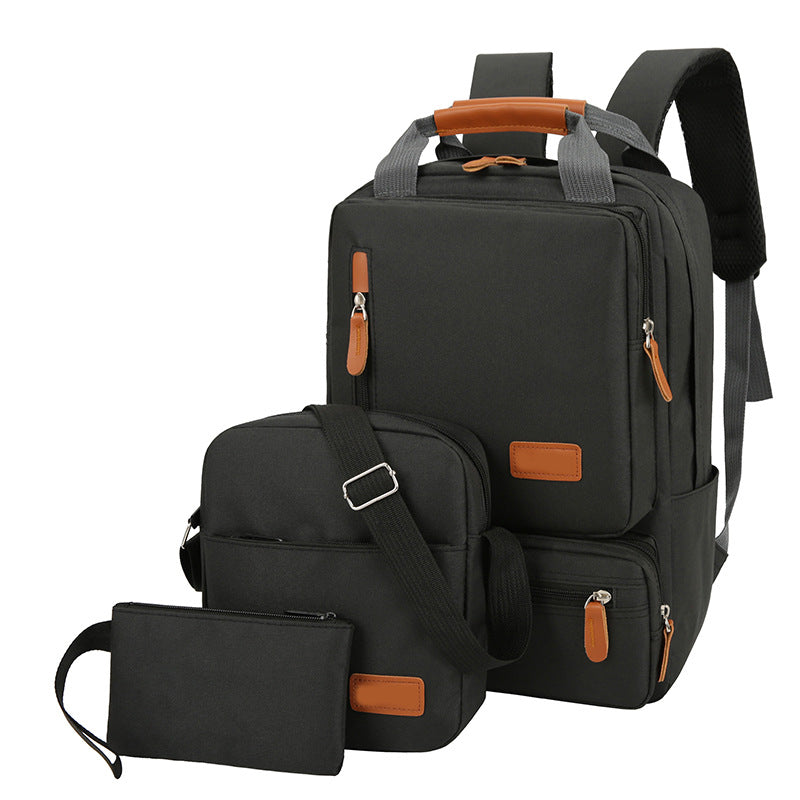 3-Piece Black Travel Backpack Set - Stylish Multi-Functional Backpack, Shoulder Bag & Pouch for Men & Women V888-ELOSUNG11198