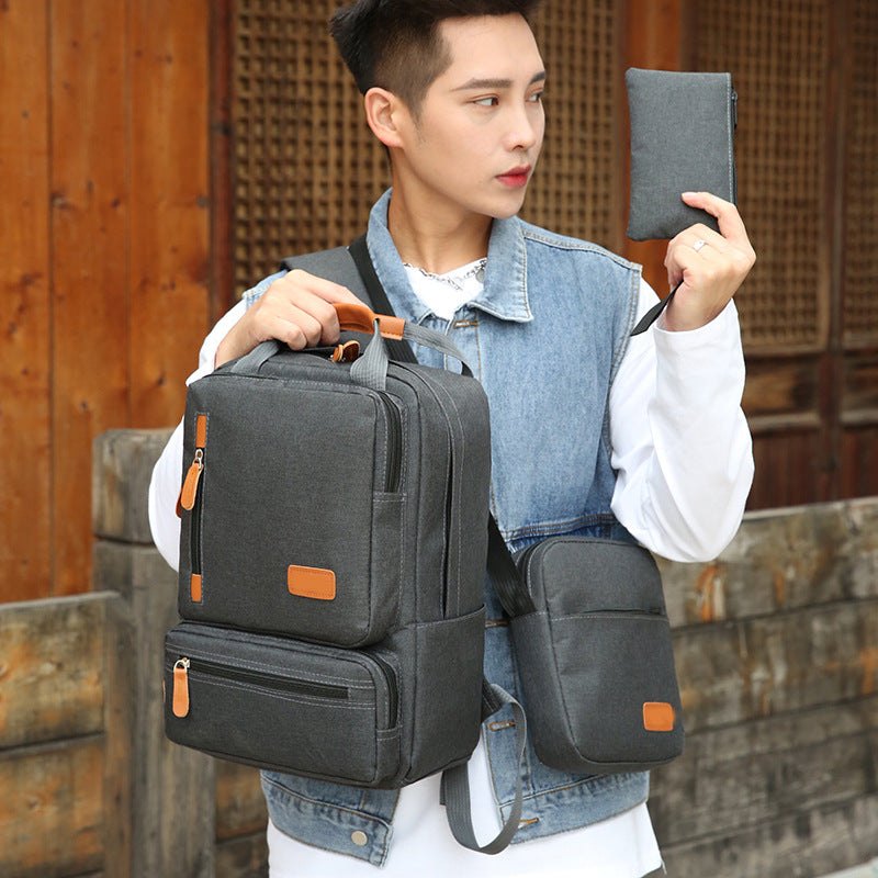 3-Piece Red Travel Backpack Set - Stylish Multi-Functional Backpack, Shoulder Bag & Pouch for Men & Women V888-ELOSUNG11199