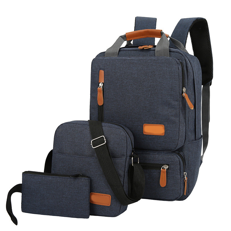 3-Piece Blue Travel Backpack Set - Stylish Multi-Functional Backpack, Shoulder Bag & Pouch for Men & Women V888-ELOSUNG11200