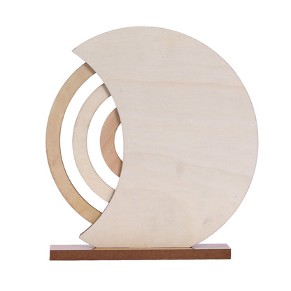 Rustic Perpetual Wooden Calendar | Decorative Home & Desk Accessory 20*18cm Moon shape V888-ELOSUNG11243