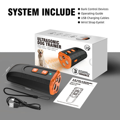 Ultrasonic Dog Trainer Device | Handheld Pet Training Tool with Night Light & Type-C Charging 3.7V V888-ELOSUNG11265