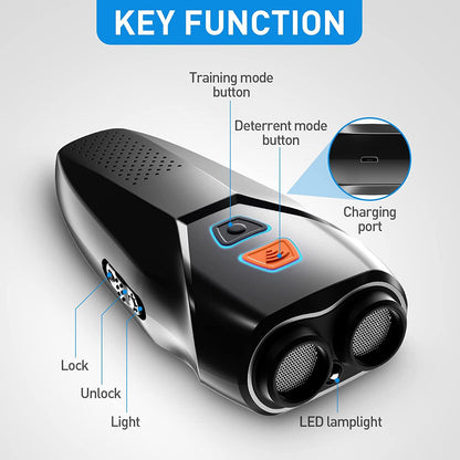 Black Handheld Ultrasonic Dog Trainer with Dual Mode | Training & Deterrent Device with LED Light V888-ELOSUNG11266