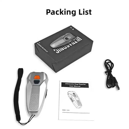 Black Handheld Ultrasonic Dog Trainer with Dual Mode | Training & Deterrent Device with LED Light V888-ELOSUNG11266