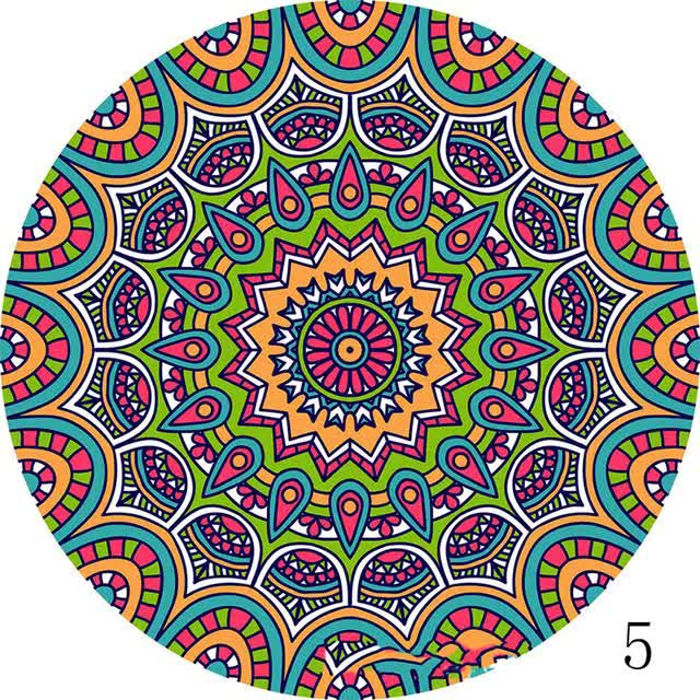 Set of 6 Mandala Ceramic Drink Coasters - Absorbent, Non-Slip Coasters for Coffee Table and Home Decor 10.4cm V888-ELOSUNG11270