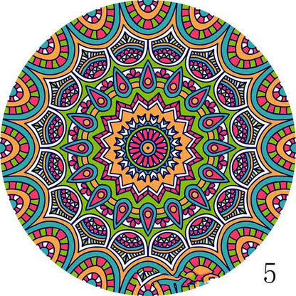 Set of 6 Mandala Ceramic Drink Coasters - Absorbent, Non-Slip Coasters for Coffee Table and Home Decor 10.4cm V888-ELOSUNG11270
