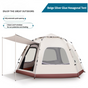 5-8 Person Hexagonal Camping Tent | Double-Layer Silver Coated Waterproof Shelter with Awning (280*280*158cm) V888-ELOSUNG11288