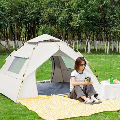Khaki 2 Person Lightweight Camping Tent (200*150*125cm) | UV Protection Silver Coated, Dual Doors & Windows V888-ELOSUNG11294