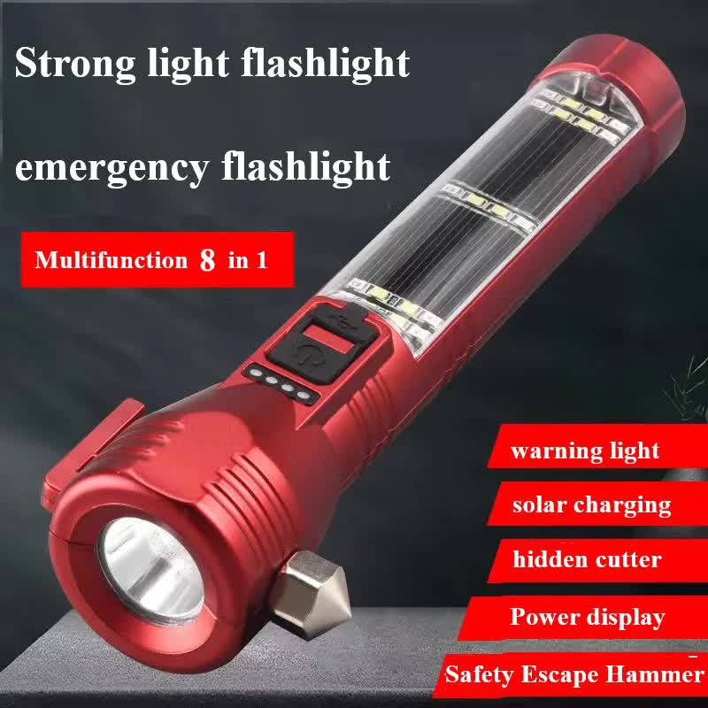 Multi-Functional Safety Flashlight- Rechargeable Waterproof Emergency Torch with USB Charging, High-Lumen for V888-ELOSUNG11304